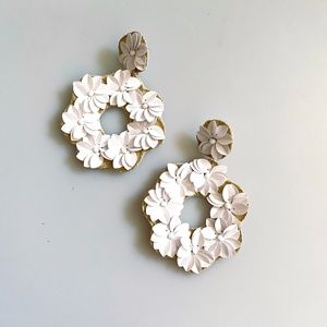 Sequin Flower Circle Handmade Earrings
